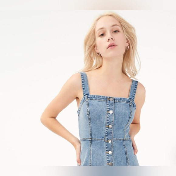 Aéropostale Denim Button-Front Skater Dress - Picture 3 of 13